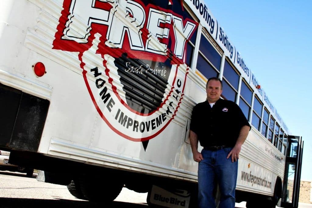 Scott Frey standing next to Frey Truck
