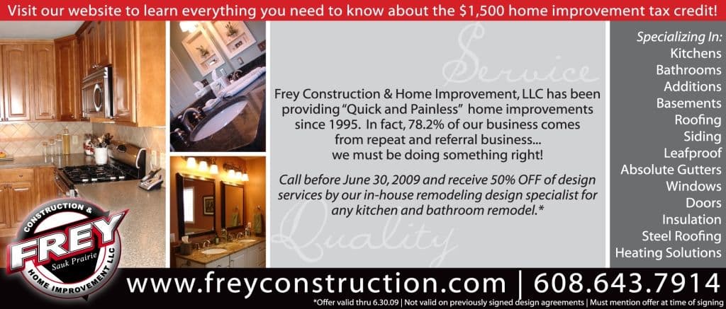 Watch for Frey Construction in Wisconsin Woman Magazine