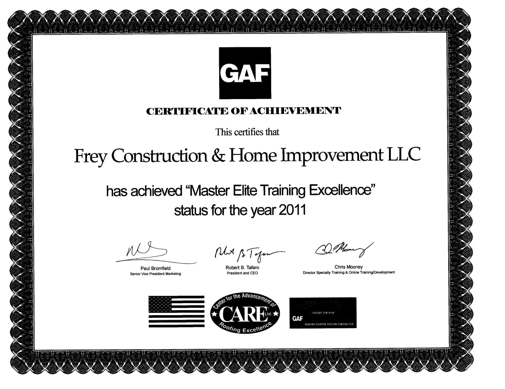 Frey Construction Wins All Three 2011 Excellence Awards