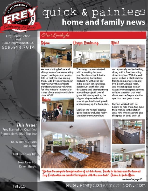 Frey Construction Home And Family News Fall 2020