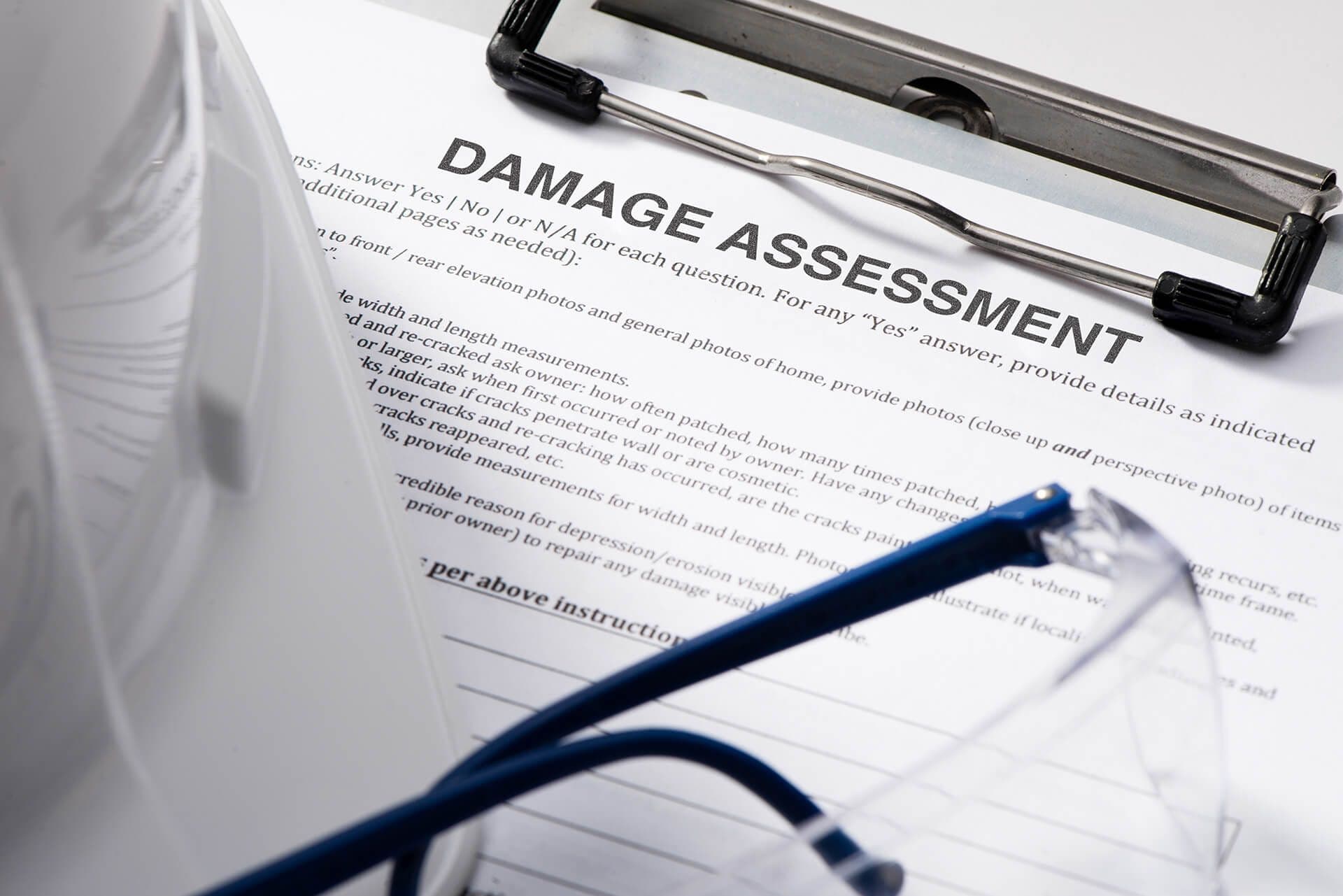 Damage assessment paperwork
