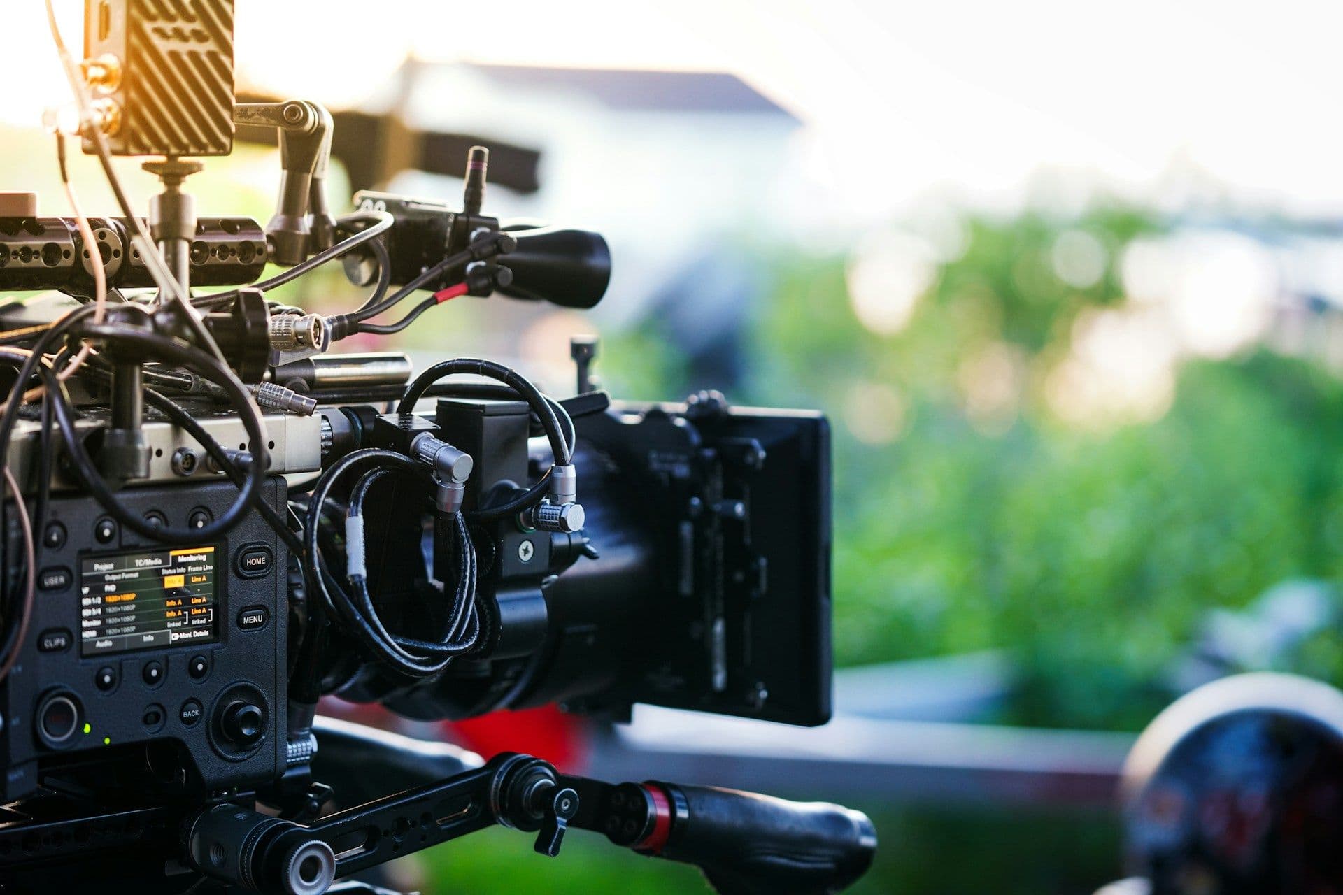 A television camera outside.