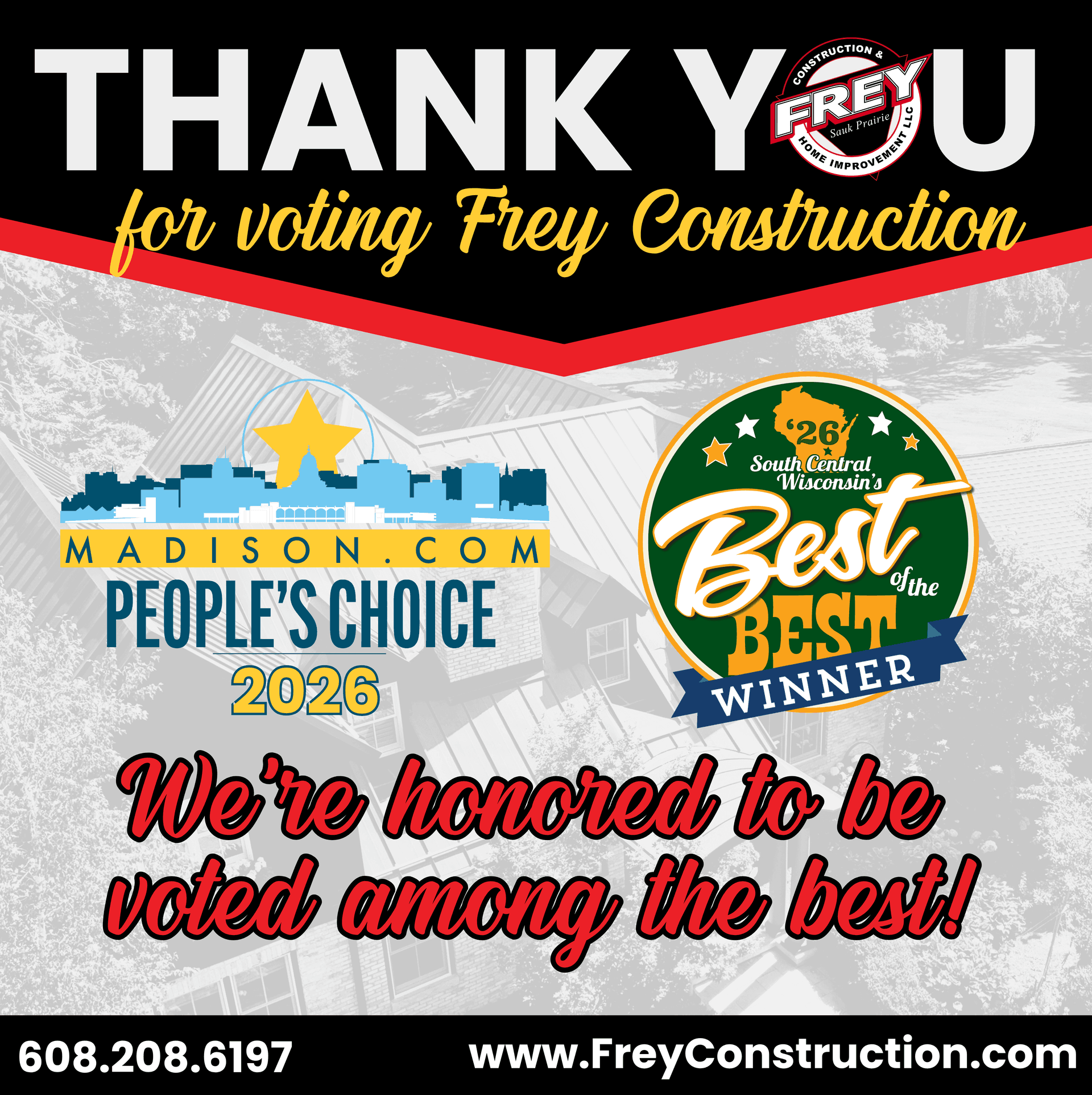 Frey Construction Wins 2026 People’s Choice & Best of the Best